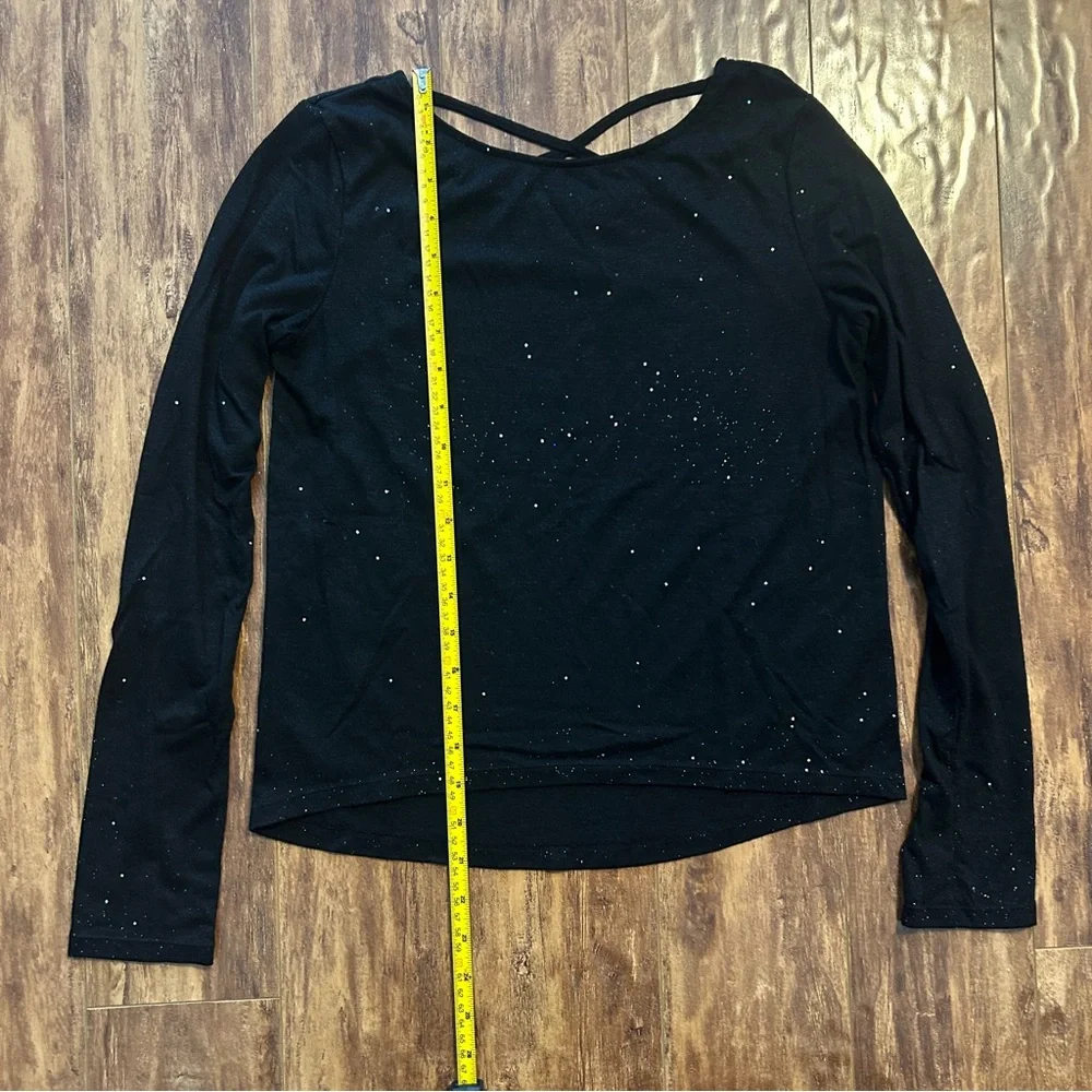 3black tops Olivia Rae vneck tshirt H&M sparklyglitter longsleeve Bluenotes tank - Picture 7 of 15
